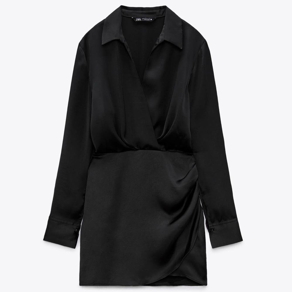 Satin Black Zara Dress - XXL - Worn Once.